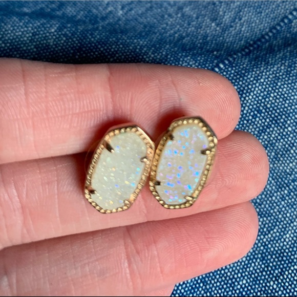 Kendra Scott Iridescent Rose Gold Drusy Ellie Stud - Picture 3 of 4